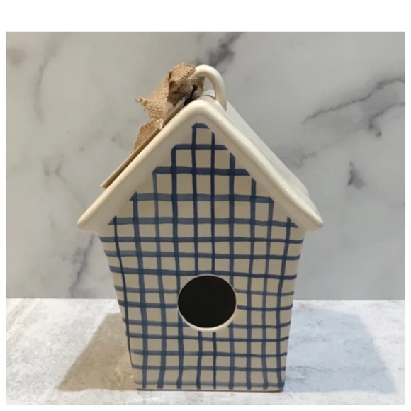 NEW Rae Dunn Plaid Perch Birdhouse - Picture 1 of 5